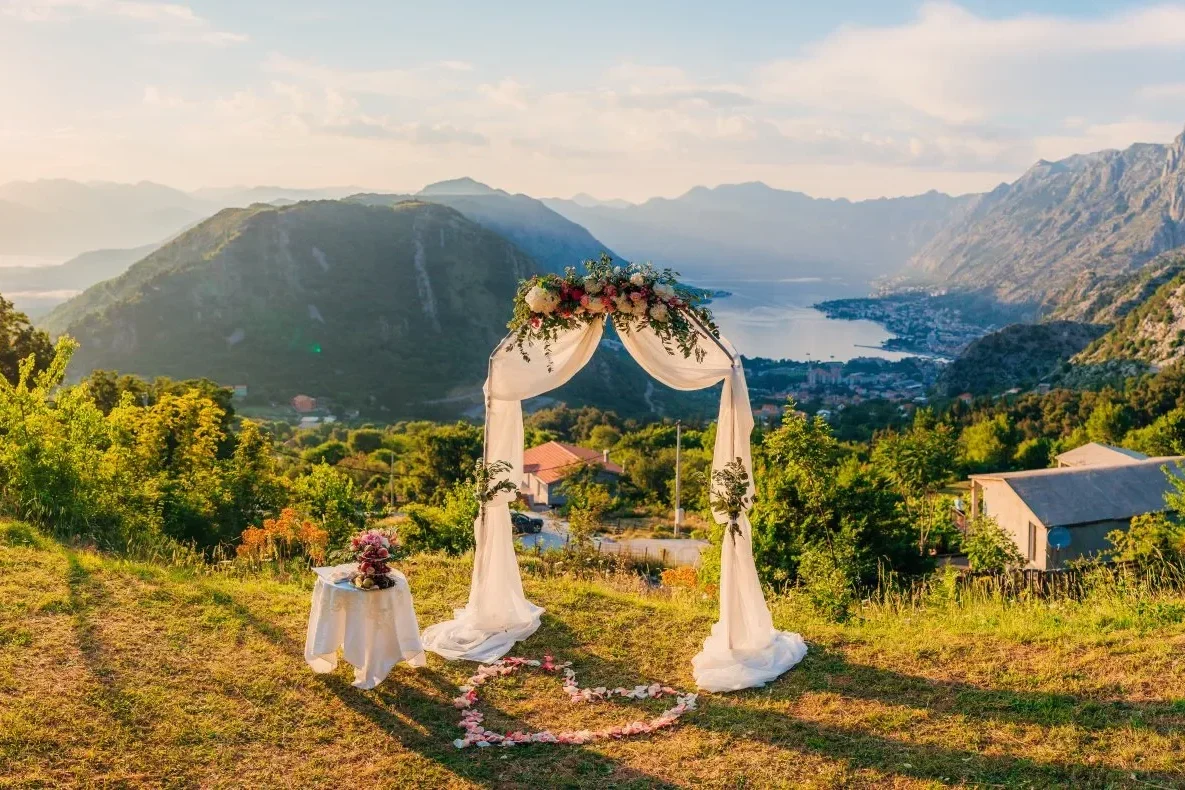 Mountain wedding ceremony